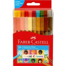 Target - Faber-Castell World Colours Connector Pens Assorted 20 Pack