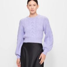 Target - Balloon Sleeve Cable Knit Cropped Jumper - Preview