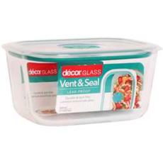 Woolworths - Decor Glass Vent & Seal Leak Proof Oblong 600ml