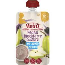 Woolworths - Heinz Pear & Blackberry Custard Baby Food Pouch 6+ Months 120g