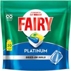 Woolworths - Fairy Platinum All In One Lemon Automatic Dishwasher Tablets 20 Pack