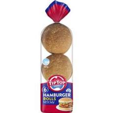 Woolworths - Tip Top Bakery White Bread Rolls Hamburger Buns 6 Pack
