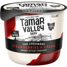 Woolworths - Tamar Valley Dairy Yoghurt Strawberry & Cream 170g