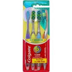 Woolworths - Colgate Toothbrush 360 Advanced Soft 4 Pack