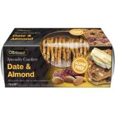 Woolworths - Ob Finest Gluten Free Date & Almond Crackers 130g