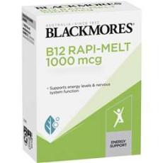 Woolworths - Blackmores B12 Rapi-melt 1000mcg Energy Support Vitamin B 60 Pack