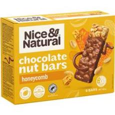 Woolworths - Nice & Natural Chocolate Nut Bars Honeycomb 180g