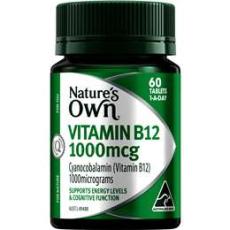 Woolworths - Nature's Own Vitamin B12 1000mcg Vitamin B Tablets For Energy 60 Pack