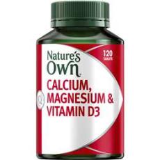 Woolworths - Nature's Own Calcium, Magnesium & Vitamin D Tablets For Bone Health 120 Pack