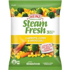 Woolworths - Heinz Steam Fresh Vegetables Frozen Veg Carrots, Corn & Broccoli 450g