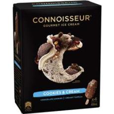 Woolworths - Connoisseur Cookies & Cream Ice Cream Sticks 4 Pack