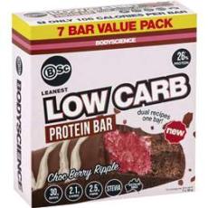 Woolworths - Bsc Body Science Leanest Low Carb High Protein Bar Multipack Chocberry Ripple 30g X 7pk