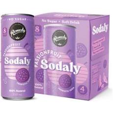 Woolworths - Remedy Passionfruit Sodaly Prebiotic Soda No Sugar Cans 250ml X4 Pack