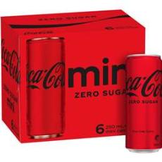 Woolworths - Coca - Cola Zero Sugar Soft Drink Mini Cans 6 X 250ml