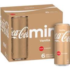 Woolworths - Coca - Cola Vanilla Soft Drink Mini Cans 250ml X 6 Pack
