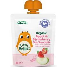Woolworths - Little Bellies Organic Apple & Strawberry Oat Smoothie Baby Food Pouch 90g