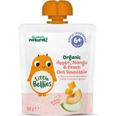 Woolworths - Little Bellies Organic Apple Mango & Peach Oat Smoothie Baby Food Pouch 90g