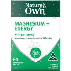 Woolworths - Nature's Own Magnesium+ Energy Effervescent With B Vitamins & Caffeine 60 Pack
