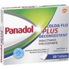 Woolworths - Panadol Cold & Flu Plus Decongestant Plus Paracetamol 500mg 20 Pack