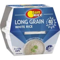 Woolworths - Sunrice Microwave White Long Grain Rice Cup 125g X 2 Pack