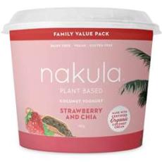 Woolworths - Nakula Plant Based Coconut Yoghurt Strawberry & Chia 700g