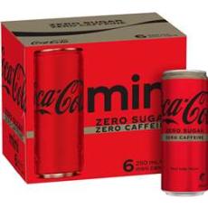 Woolworths - Coca - Cola Mini Zero Sugar Zero Caffeine 250ml X 6 Pack