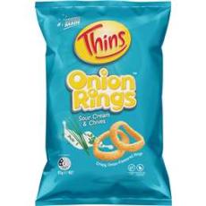 Woolworths - Thins Onion Rings Sour Cream & Chives 85g