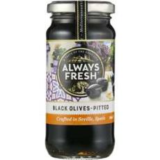 Woolworths - Always Fresh Black Olives Pitted 220g