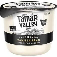 Woolworths - Tamar Valley Greek Style Yoghurt Vanilla Bean 170g