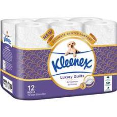 Woolworths - Kleenex Luxury Quilts Toilet Tissue 3 Ply White 150 Sheets 12 Pack