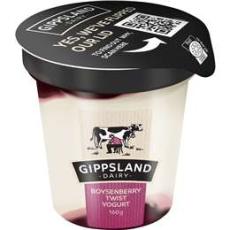 Woolworths - Gippsland Dairy Boysenberry Twist Yoghurt 160g