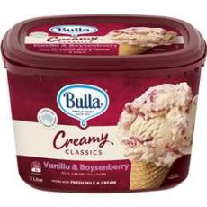 Woolworths - Bulla Creamy Classics Ice Cream Vanilla & Boysenberry 2l