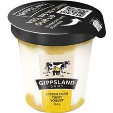 Woolworths - Gippsland Dairy Twist Yoghurt Lemon Curd 160g