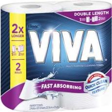 Woolworths - Viva Double Length Paper Towels Double Length 120 Sheets 2 Pack