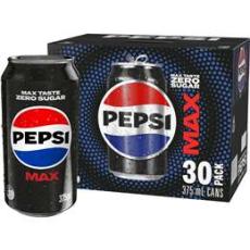Woolworths - Pepsi Max No Sugar Cola Soft Drink Cans Multipack 375ml X 30 Pack