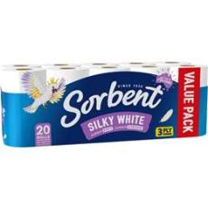 Woolworths - Sorbent Toilet Tissue White 20 Pack
