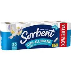 Woolworths - Sorbent Toilet Tissue Hypo Allergenic 20 Pack