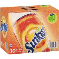 Woolworths - Sunkist Orange Soft Drink Cans Multipack 375ml X 30 Pack