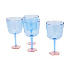 Kmart - 4 Blue and Pink Poolside Acrylic Goblets