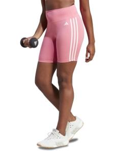 Myer - Training Essentials 3-Stripes High-Waisted Short Leggings in Pink Fusion