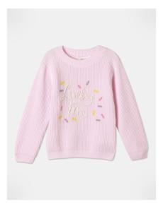 Myer - Lucky Me Chenille Sweater (3-8 Years) in Pink