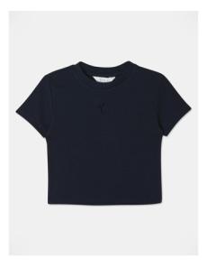 Myer - Star Cut Out Rib Top in Navy