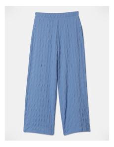 Myer - Bubble Knit Wide Leg Soft Pant in Blue