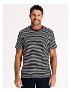 Myer - Mersea Short Sleeve Stripe Textured T-Shirt in Navy