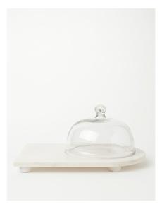 Myer - Heritage White Marble Cake Dome With Glass