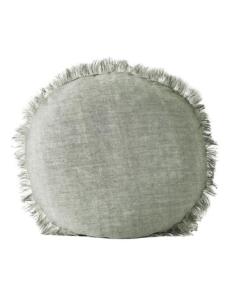 Myer - Vintage Linen Fringe 45cm Round Cushion in Sage