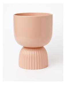 Myer - Clio Ceramic Ribbed Bottom Planter 22cm in Pink