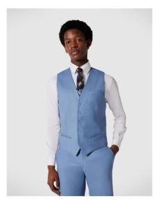 Myer - 5 Button Tailored Vest in Slate Blue