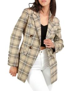 Myer - Too Cool For Work Plaid Blazer in Camel