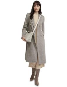 Myer - Lily Alpaca Blend Check Coat in Oatmeal